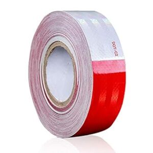 JCXJ 2″x100′ Red/White Reflective Safety Tape – DOT-C2 Waterproof