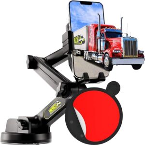 Heavy Duty Truck Phone Mount – 16.9″ Long Arm, Super Suction, Gray